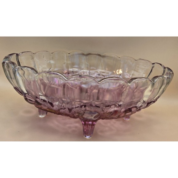 Vintage Pink Bowl 12" Indiana Glassfruit Garland Footed Oval Bowl. - Picture 12 of 16